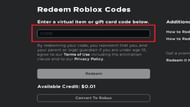 Type in the 16-digit code and click "Redeem" (Image via Roblox)